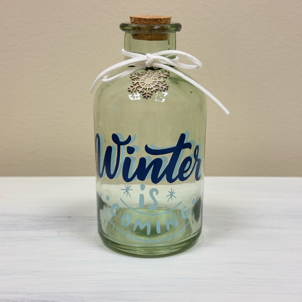 Winter Is Coming Glass Vase