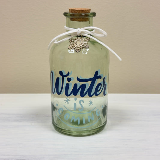 Winter Is Coming Glass Vase