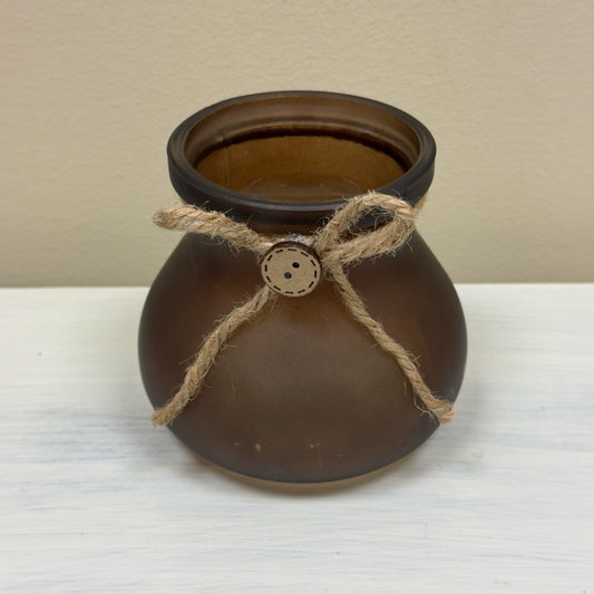 Brown Glass Candle Holder