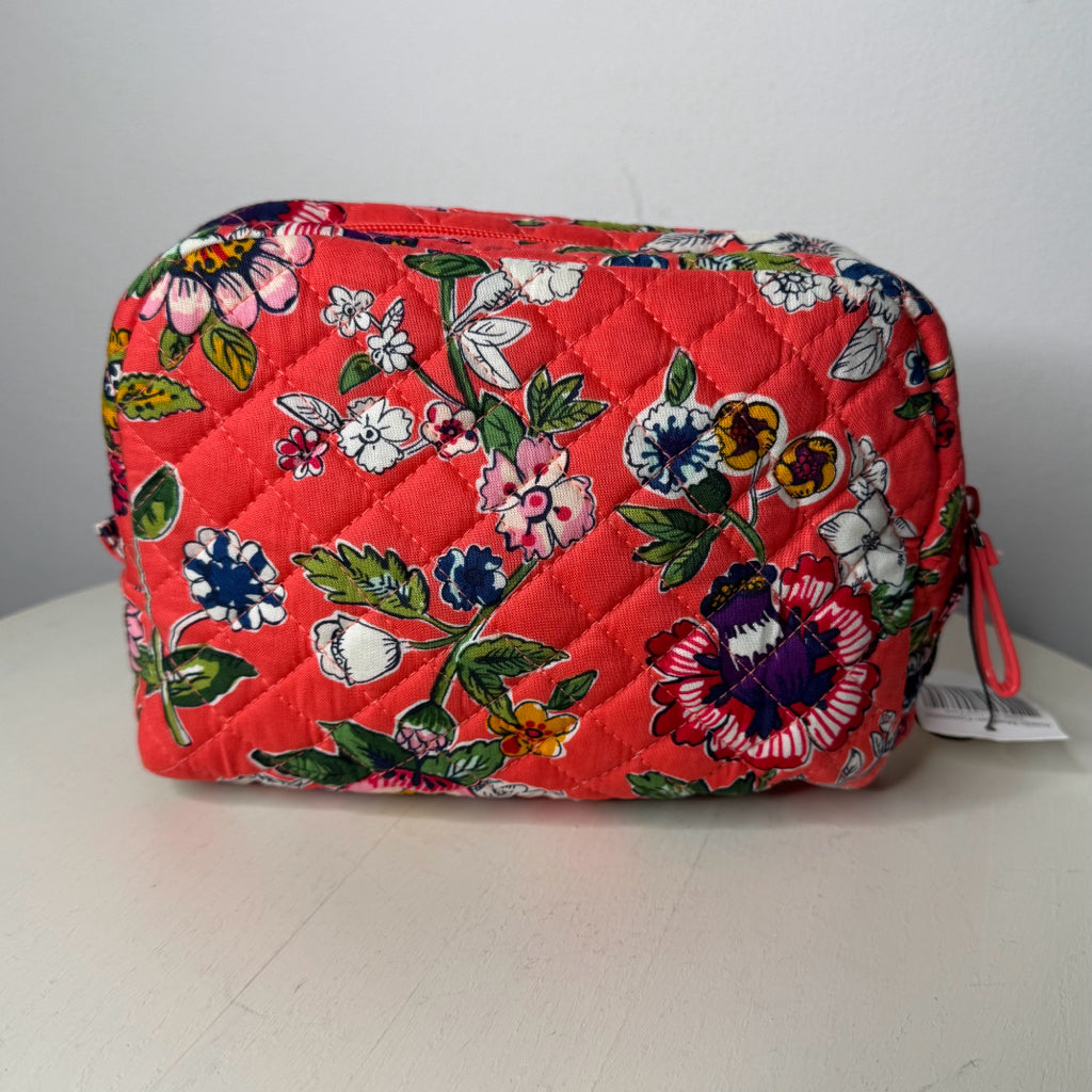 Vera Bradley Coral Floral Iconic Medium Cosmetic Bag