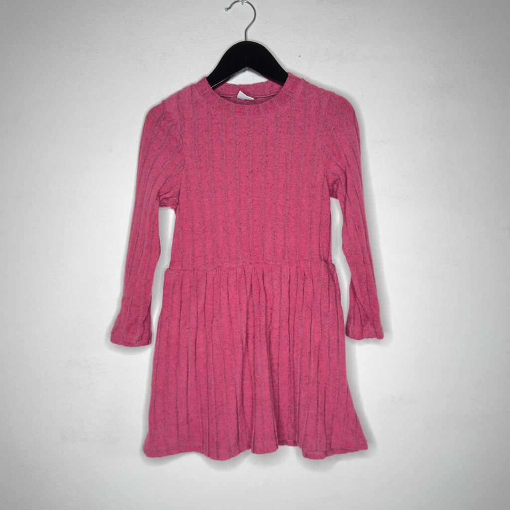 Girls Ribbed Long Sleeve Dress - Size 6 Youth