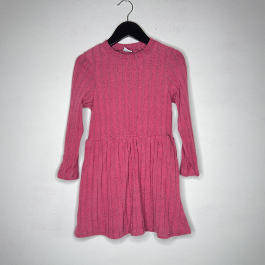 Girls Ribbed Long Sleeve Dress - Size 6 Youth