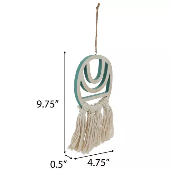 Turquoise Boho Tassel Wood Decor
