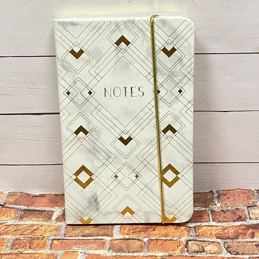 Gray, White & Gold Notes Journal