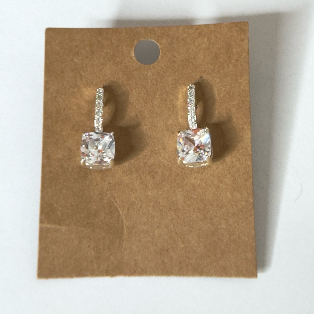 Cushion-Cut Drop Earrings