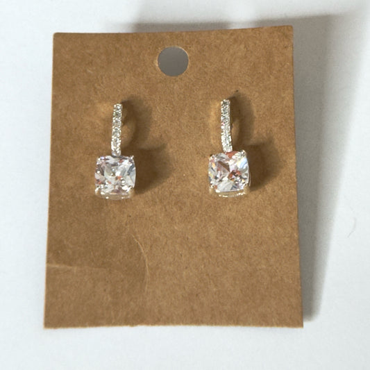 Cushion-Cut Drop Earrings