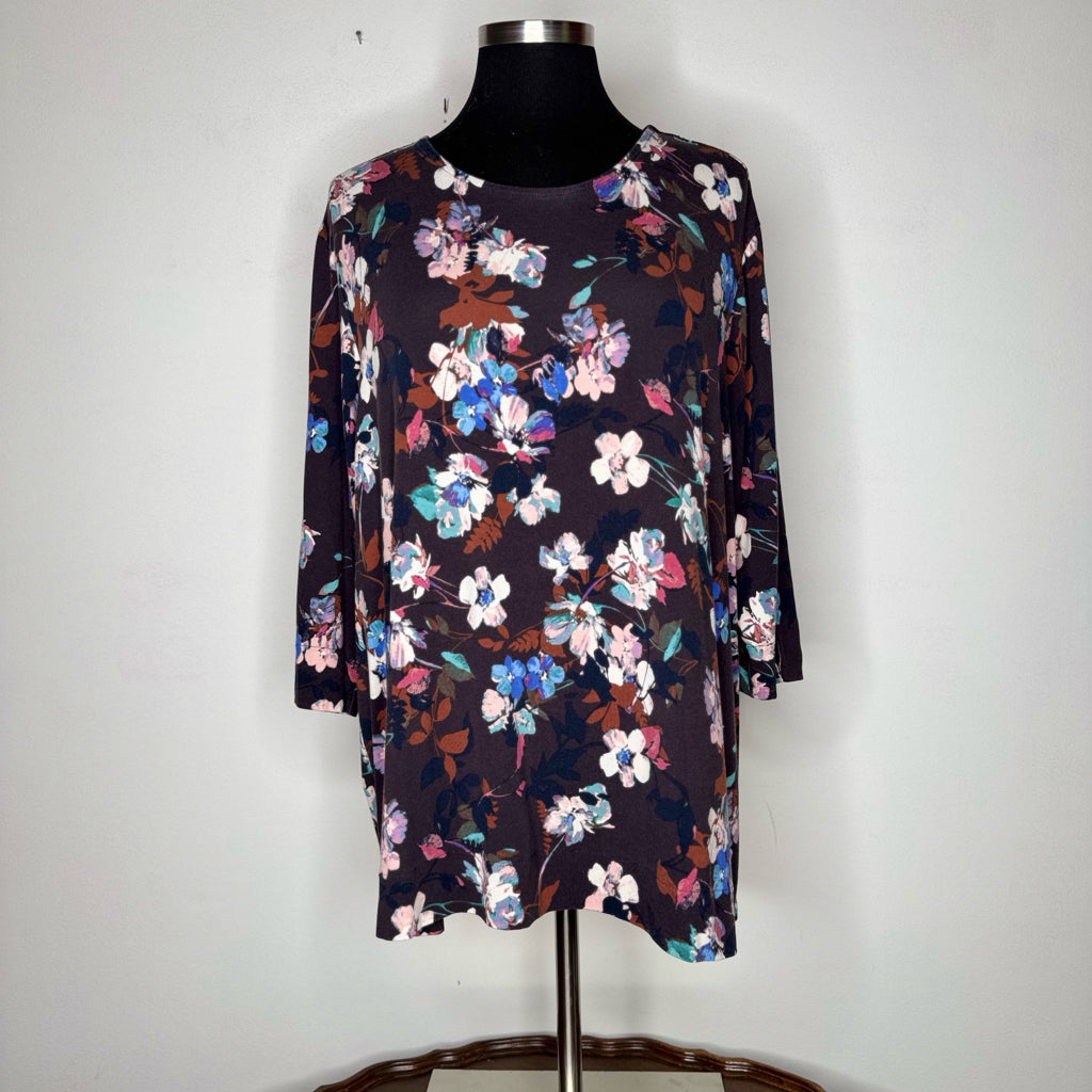 J.Jill Wearever Floral Tee - Size 2X