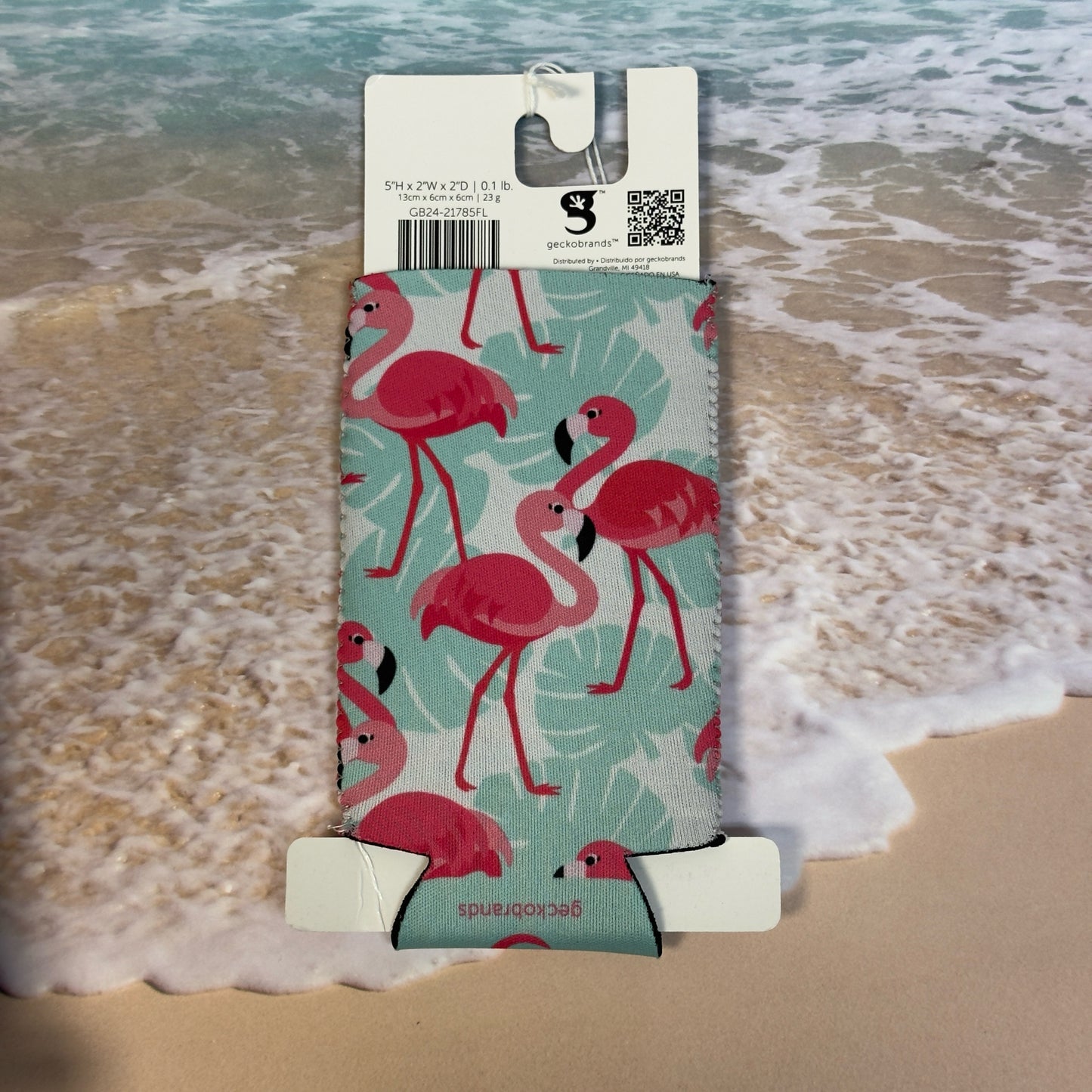 GeckoBrands Slim Can & Bottle Coozie - Flamingo