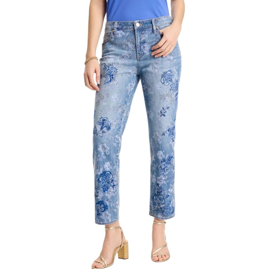 Chico's Embellished Girlfriend Crop Jeans - Size 14