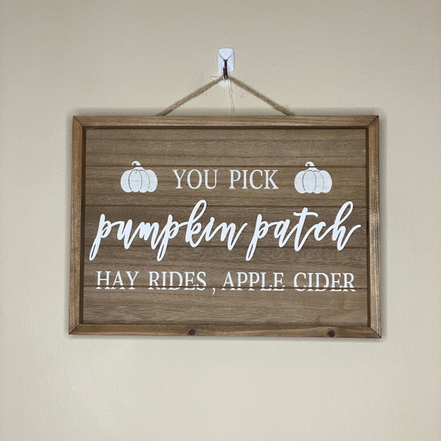 You Pick Pumpkin Patch Sign