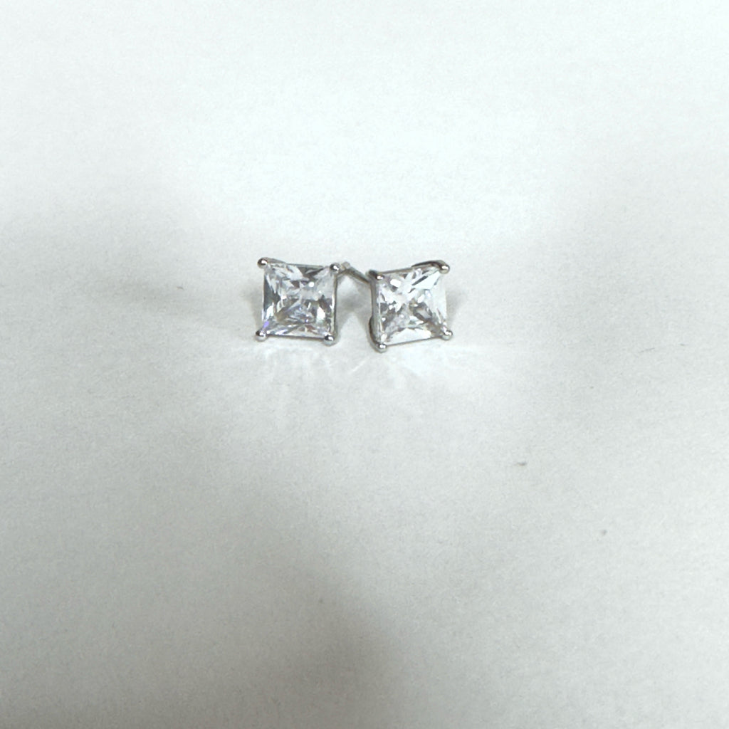 Princess Cut Stud Earrings