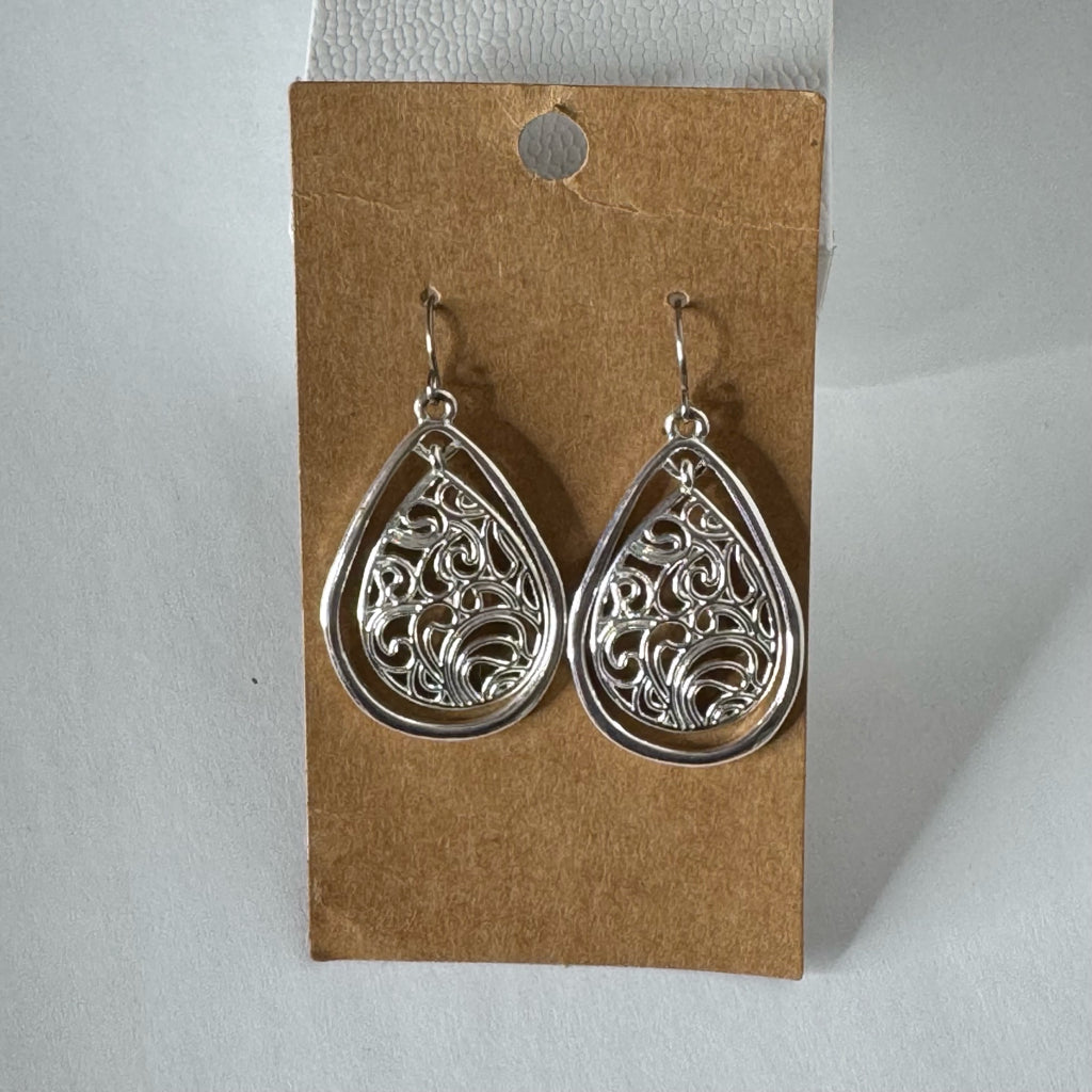 Liz Claiborne Lacy Filigree Teardrop Earrings
