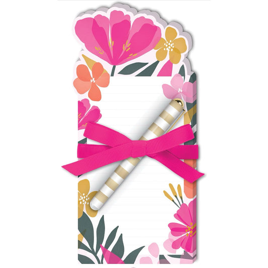 Flower Print Notepad w/Pen