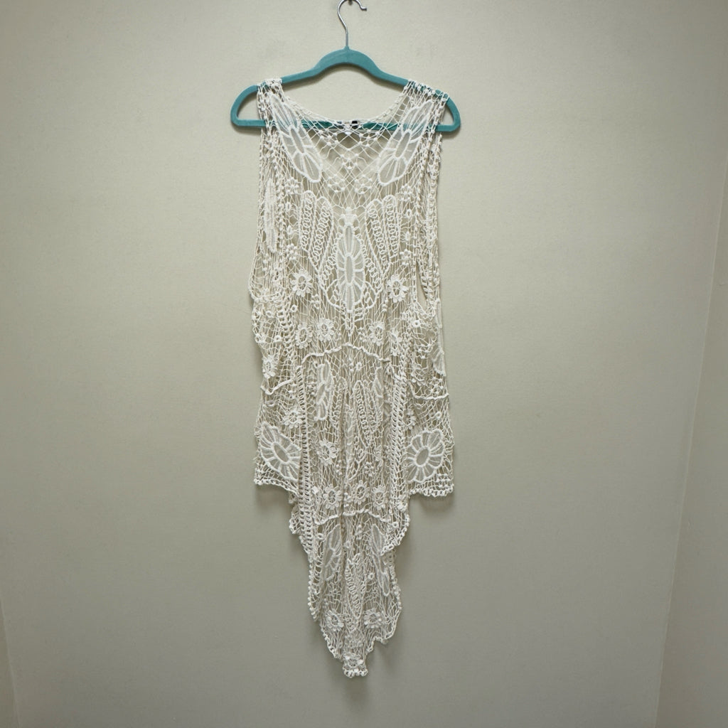 Woven Heart Crochet Vest - One Size