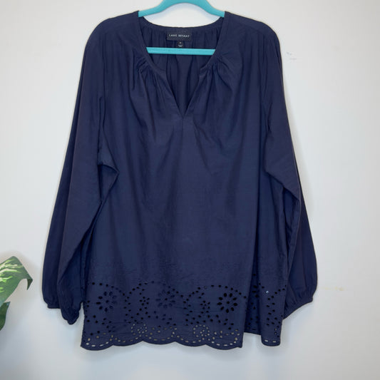 Lane Bryant Eyelet Trim Top - Size 18 (2X)