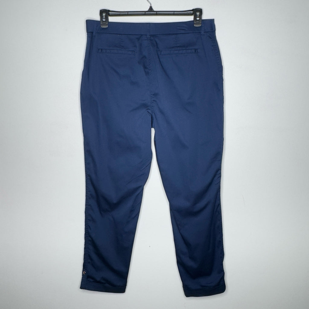 Chico's Cuffed Ankle Navy Blue Pants - Size Large
