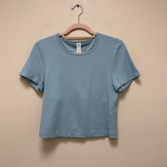 Yogalicious Cropped Ribbed Top w/Built-In-Bra - Size Large