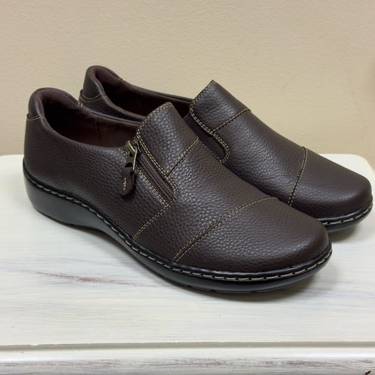 Clarks Cora Harbor Dark Brown Leather Shoes - Size 8 1/2 Wide