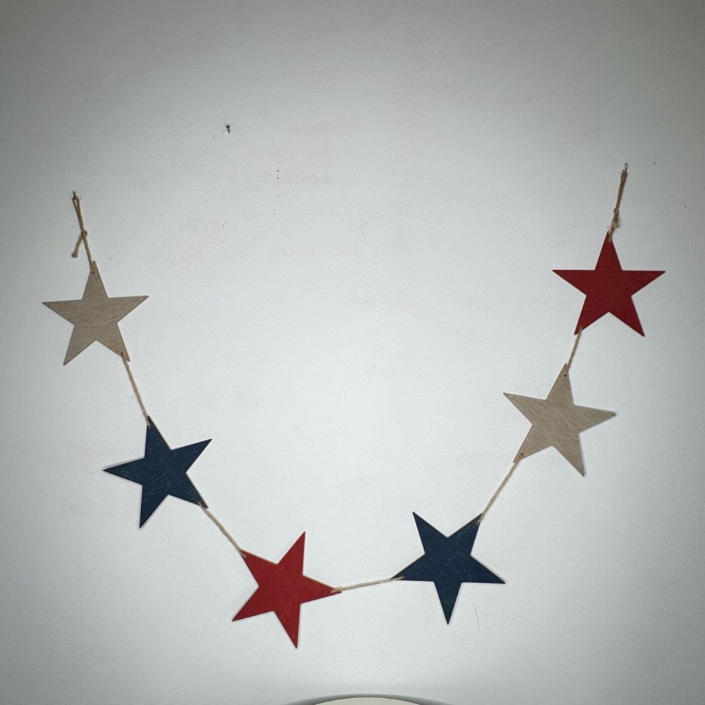 Red White & Blue Star String Garland