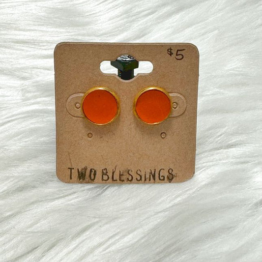 Two Blessings Earrings - Matte Orange