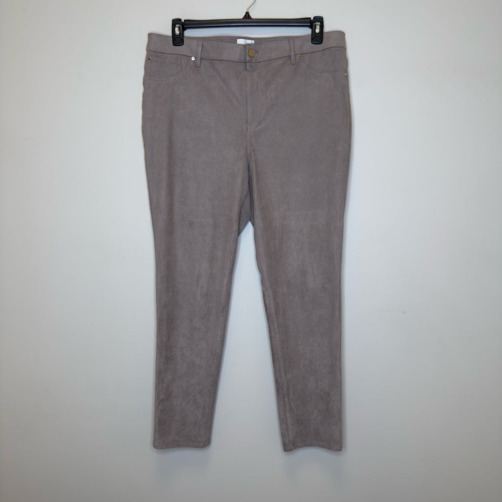 Chico's Faux Suede Slim Leg Pants - Size 14