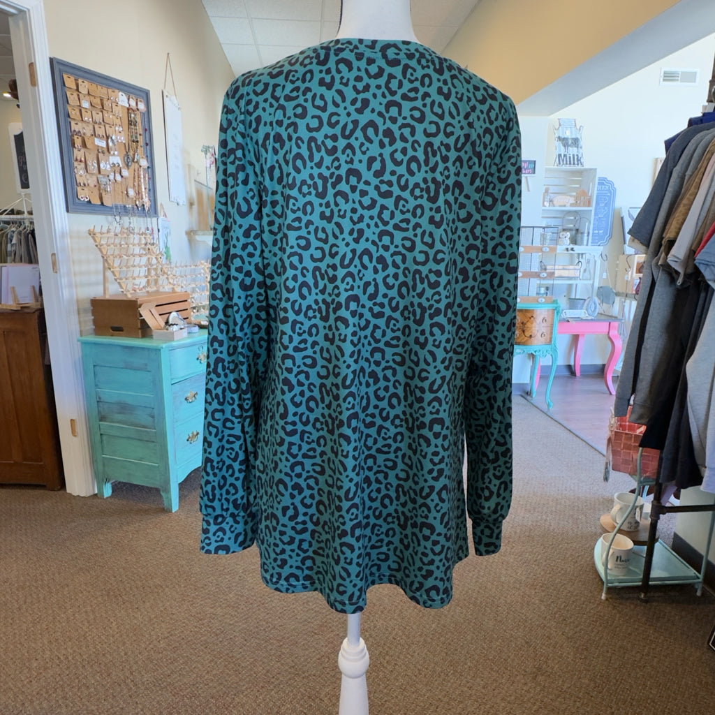 Leopard Print Tunic Top - Size XL