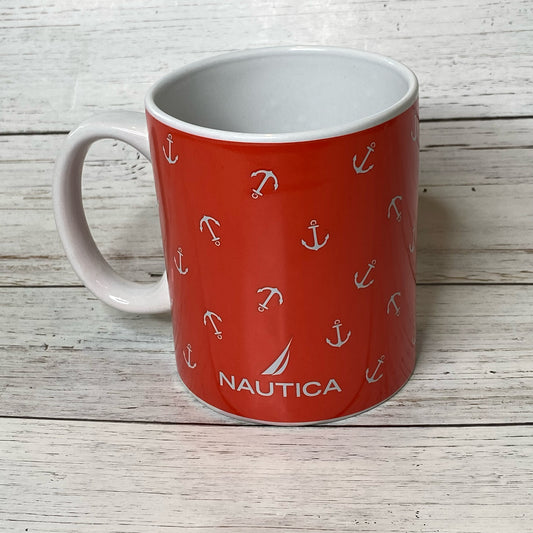 Nautica Red & White Anchor Print Mug