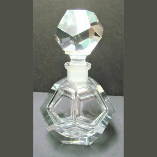 Vintage Hand-Cut Lead Crystal Perfume Bottle With Stopper