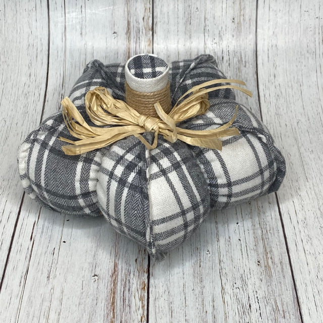 Gray & White Plaid Pumpkin