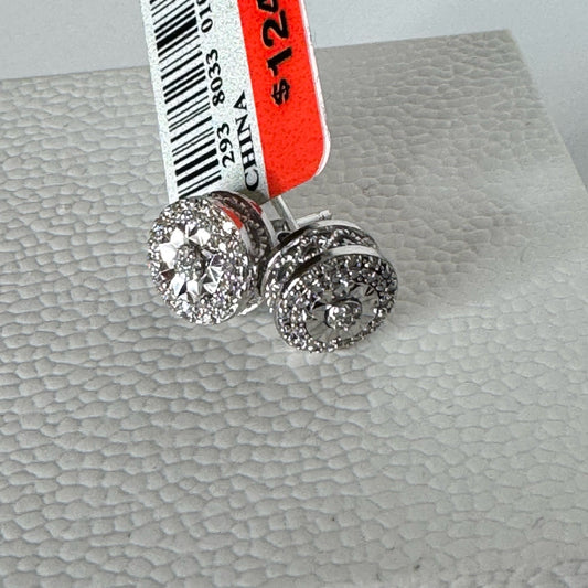1/10ct TW Diamond Sterling Silver Stud Earrings