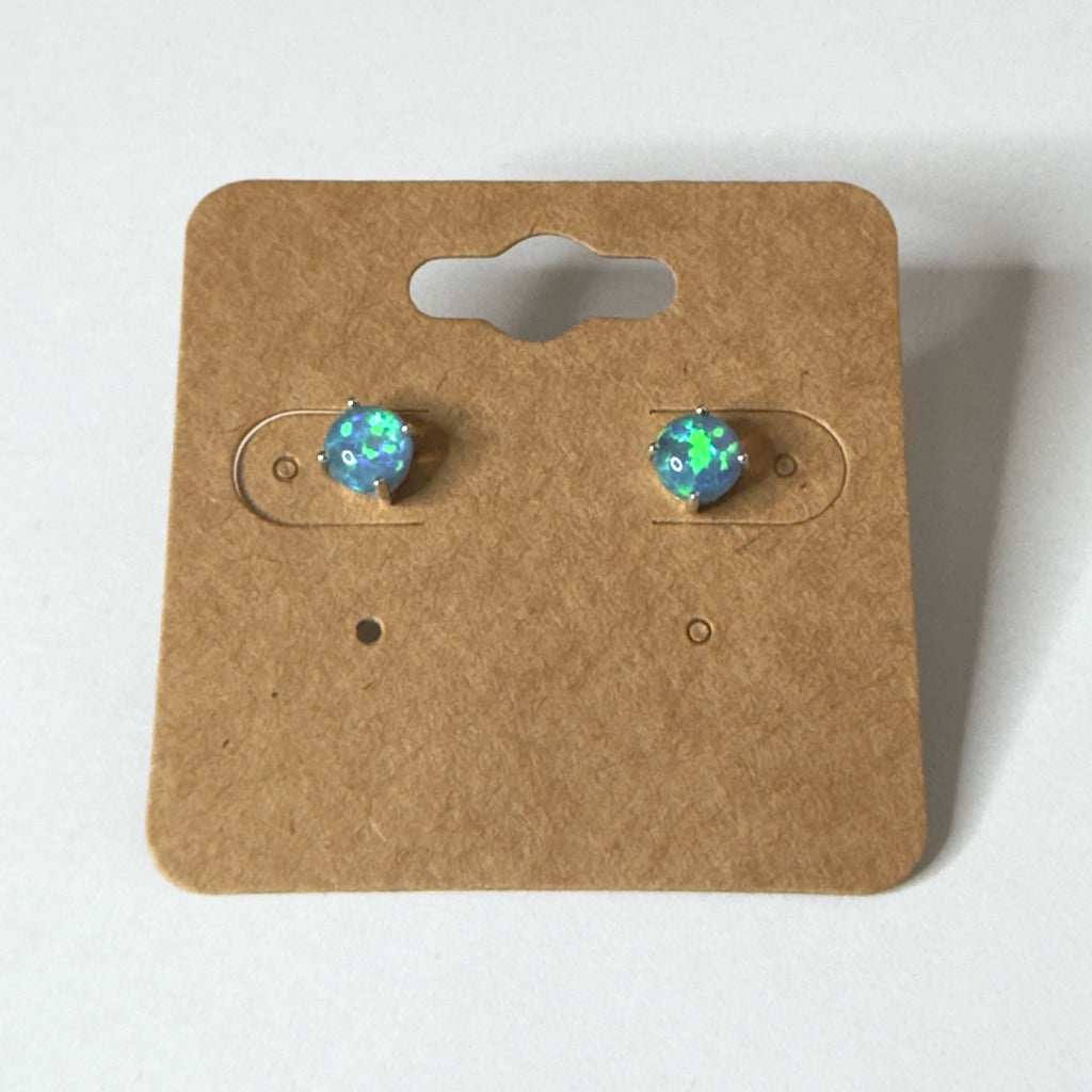 Blue Opal Stud Earrings