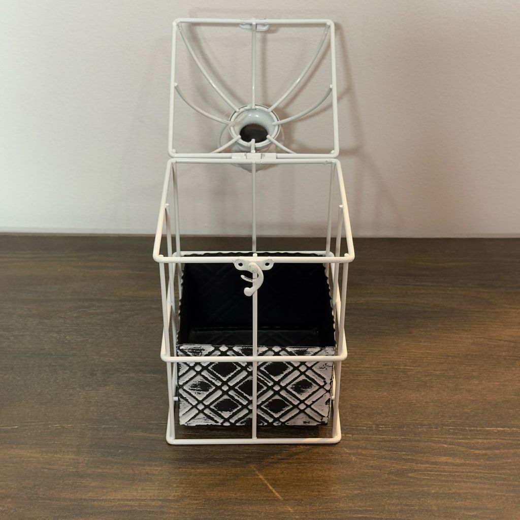 White Lantern Planter
