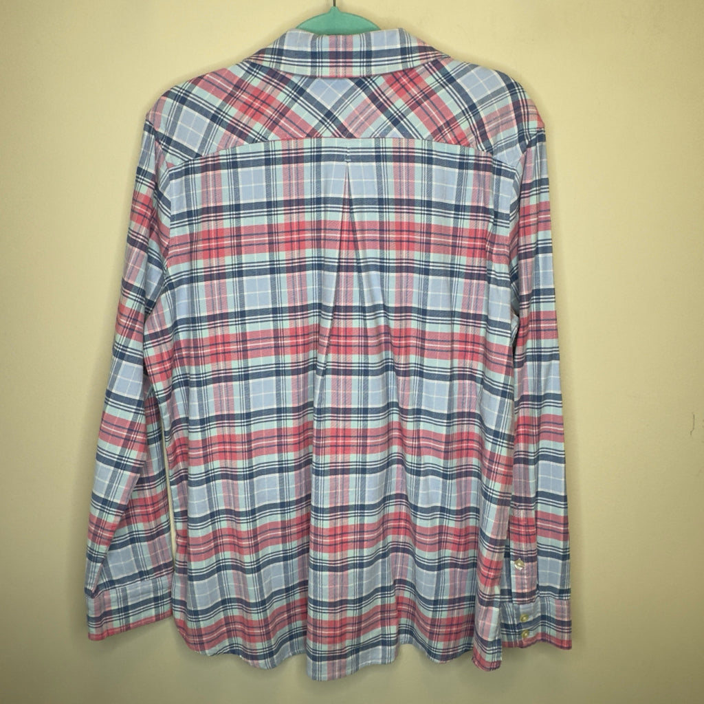 Vineyard Vines Pastel Plaid Button Front Flannel Shirt - Size 14