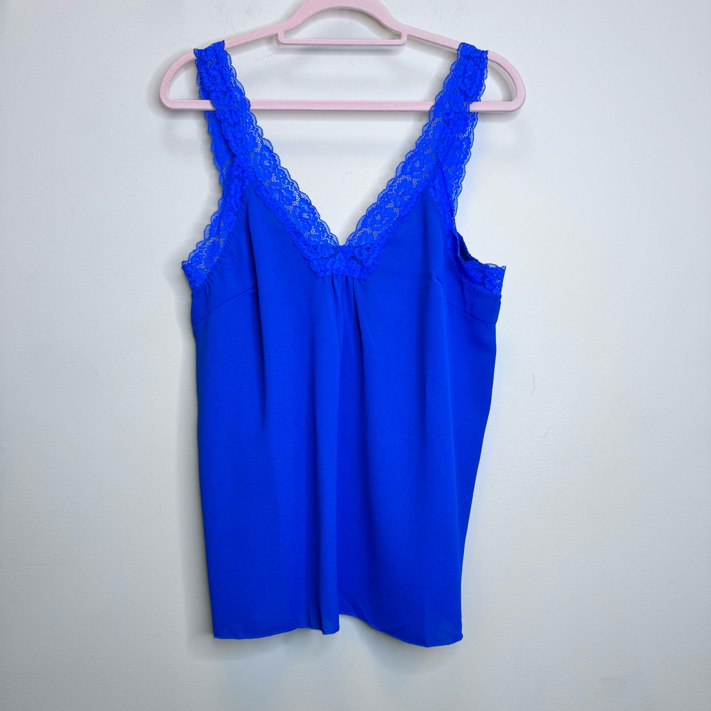 Blue Lace Trim Tank Top/Cami - Size XL