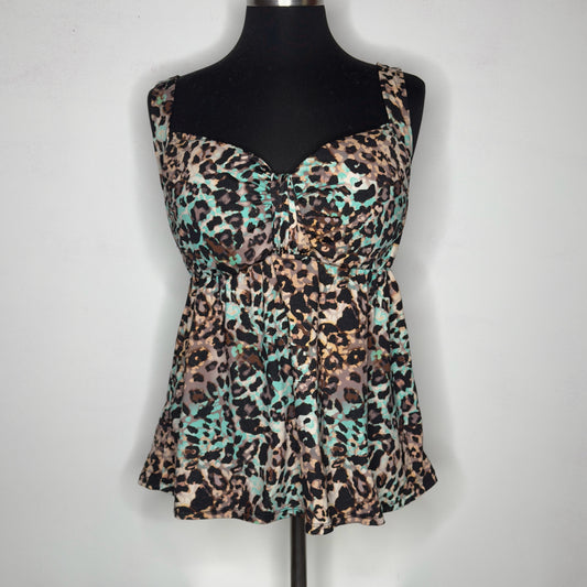 Leopard Print Tankini Top - Size 18