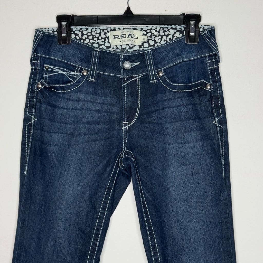 Ariat "Lakeshore Real Low Rise Rosy Whipstitch" Jeans - Size 28R