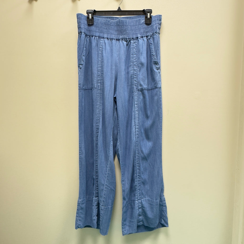 Anybody Chambray Denim Pull-On Wide Leg Pants - Size Medium