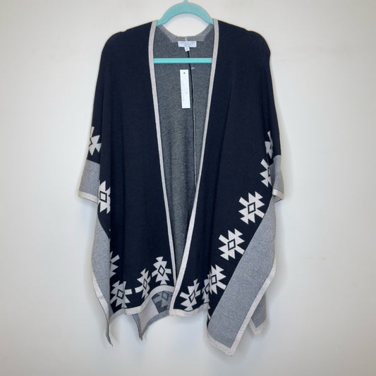 Warm & Cozy Lifestyle Aztec Poncho Sweater - Size Small