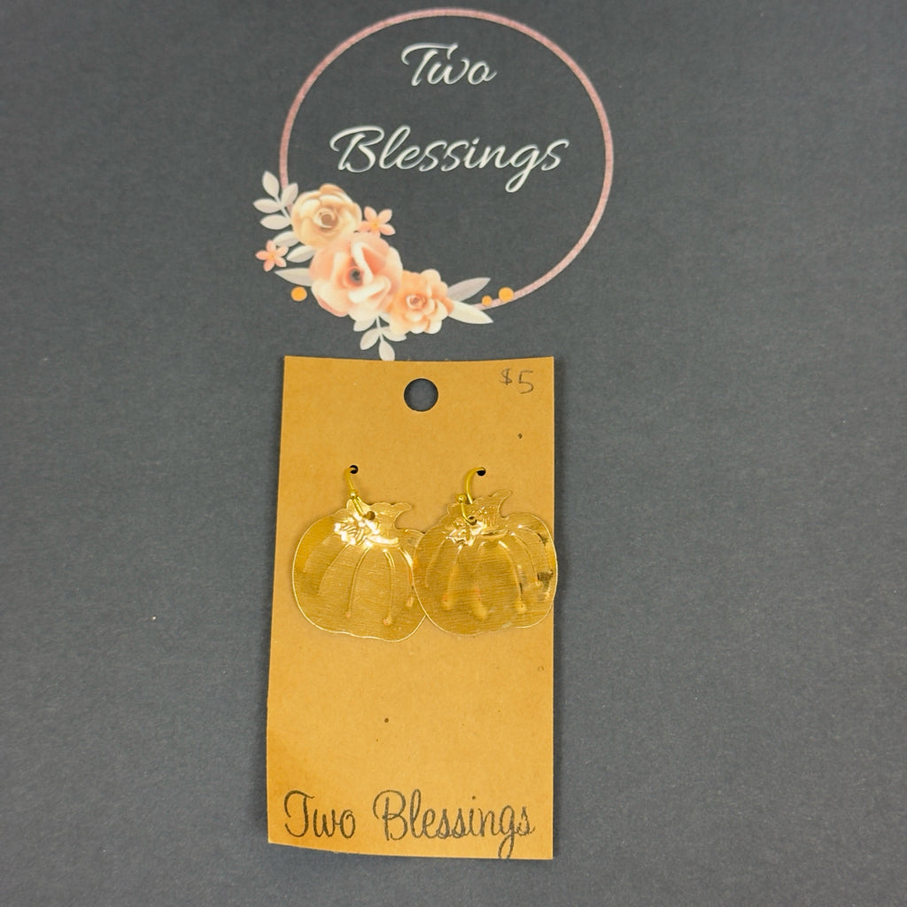 Two Blessings Earrings - Gold Pumpkin