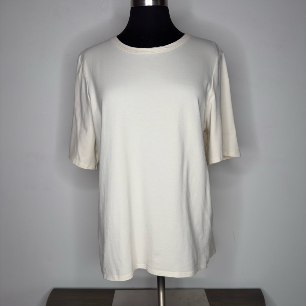 Chico's Peplum Back Short Sleeve Tee - Size Large