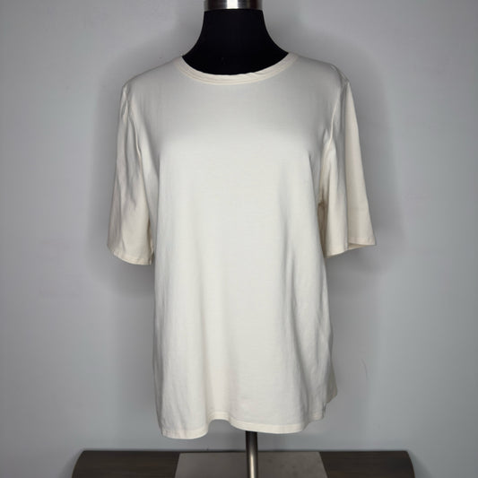 Chico's Peplum Back Short Sleeve Tee - Size Large