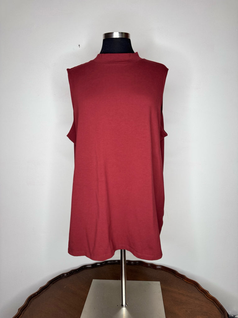 CJ Banks Mock Neck Sleeveless Tee - Size 2X