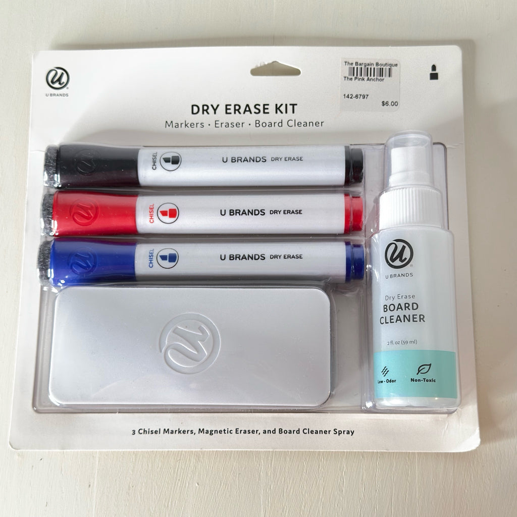 Dry Erase Kit - Markers - Eraser - Board Cleaner
