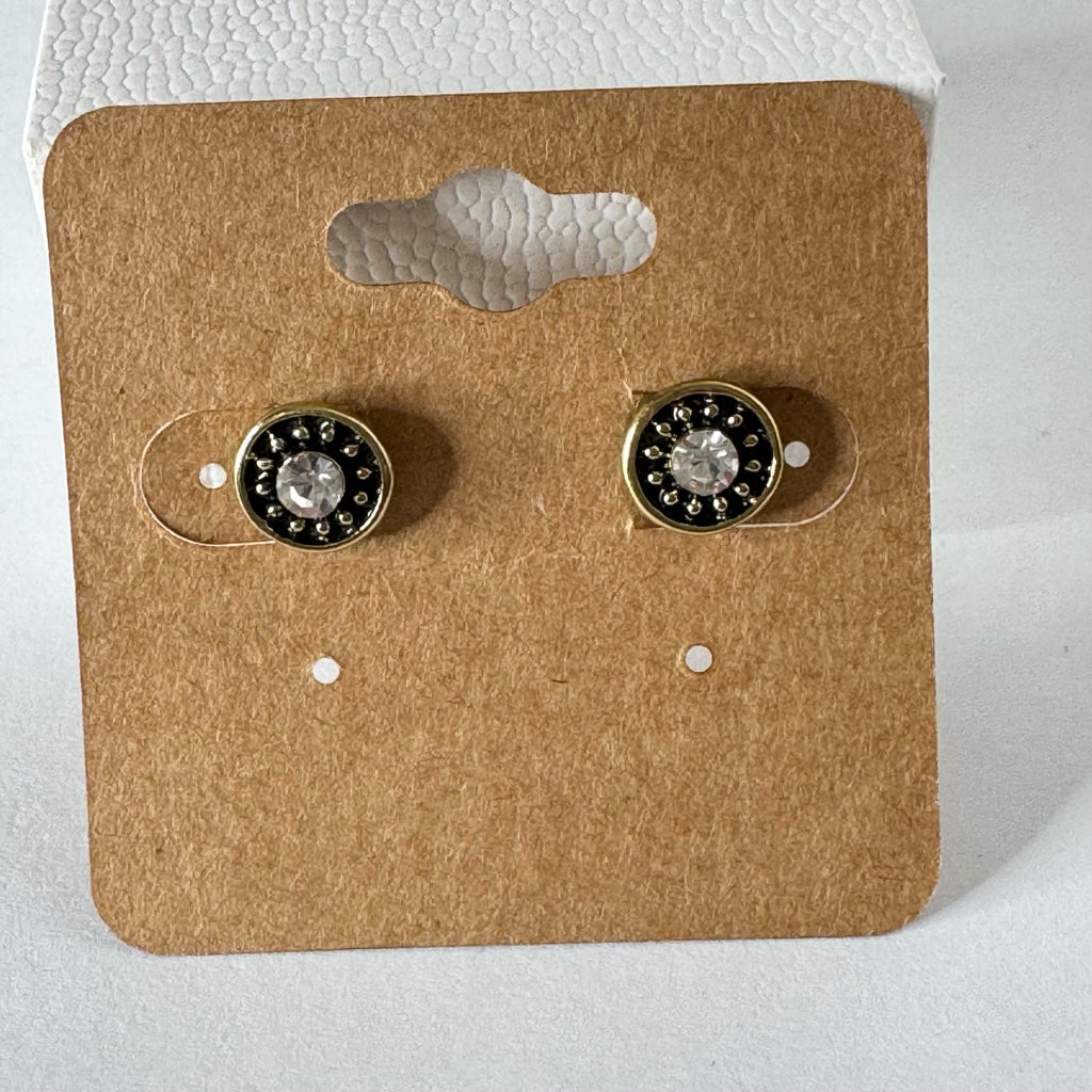Round Rhinestone Stud Earrings