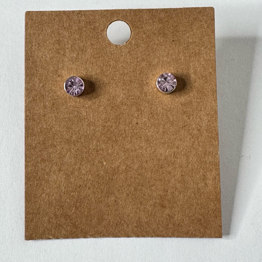 Amethyst-Colored Stud Earrings