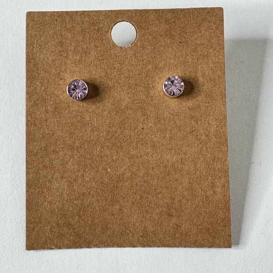 Amethyst-Colored Stud Earrings