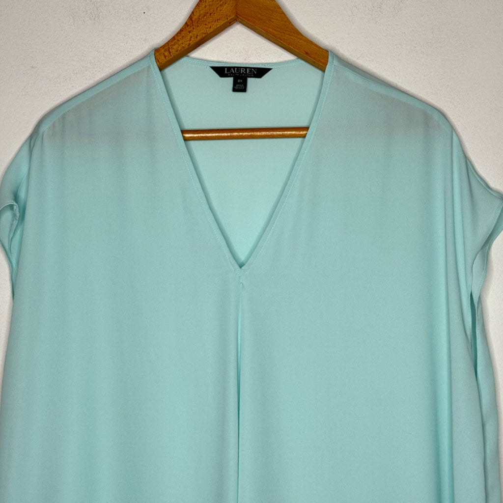 Lauren Ralph Lauren Sheer Sleeveless Top - Size 2X