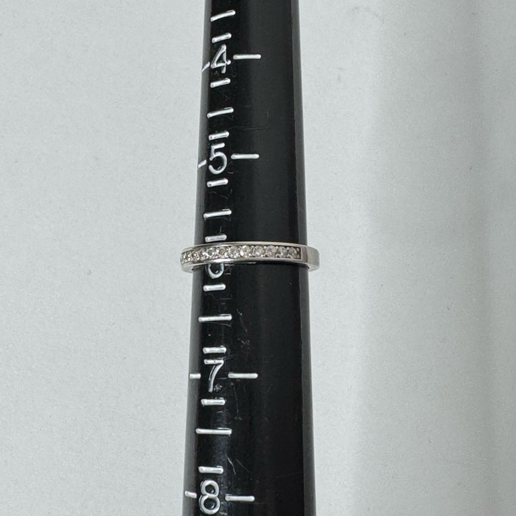 925 Sterling Silver CZ Eternity Band - Size 6