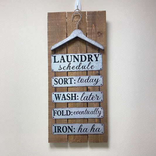 Laundry Schedule Sign