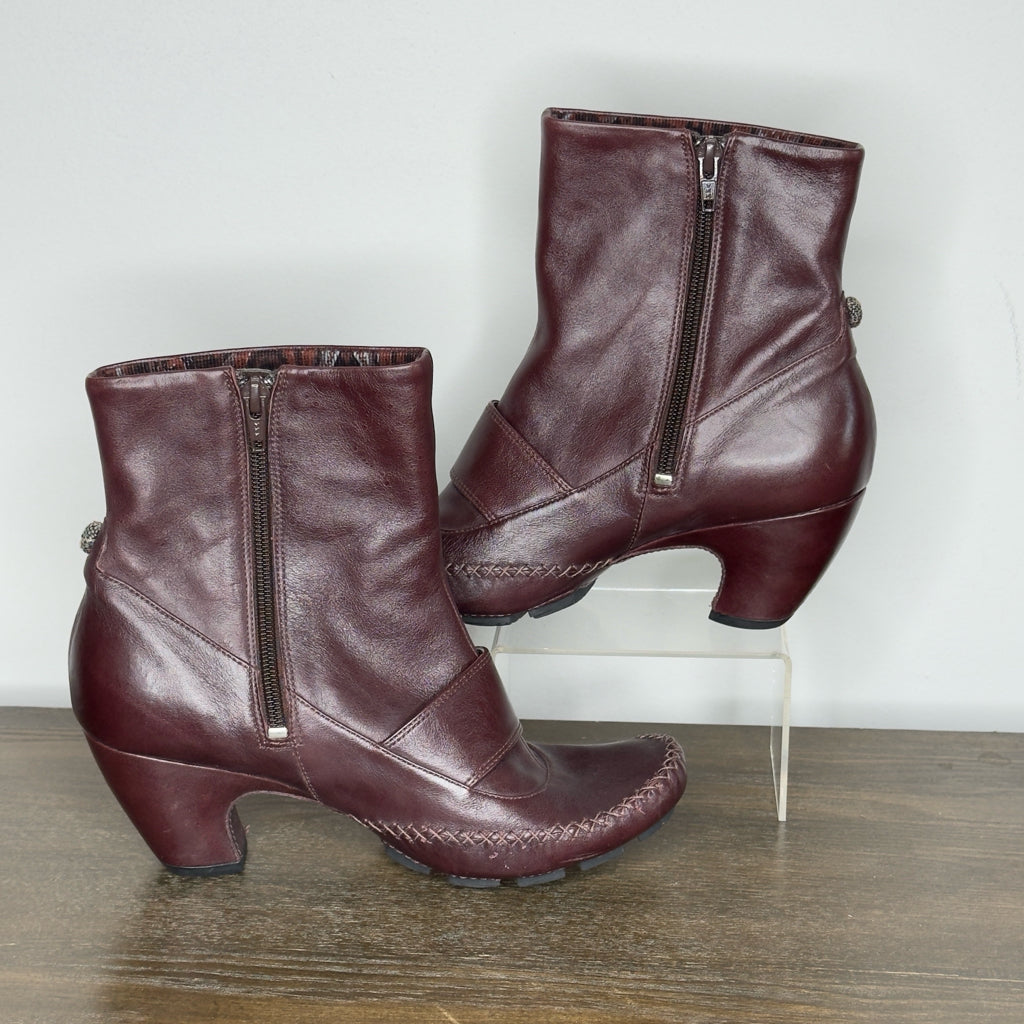 Indigo Leather Booties - Size 8